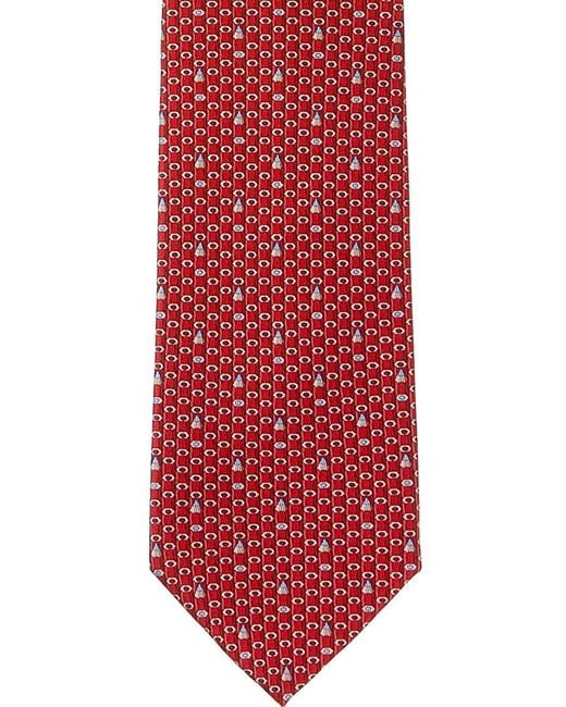 Ferragamo Red Pencils Silk Tie for men