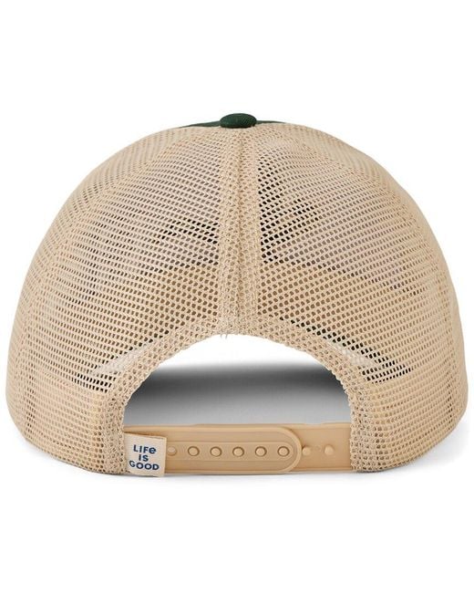 Life Is Good. Green Trucker Hat for men