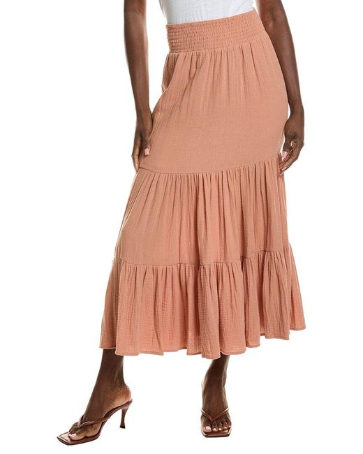 Chaser Brand Pink Gauze Seal Maxi Skirt