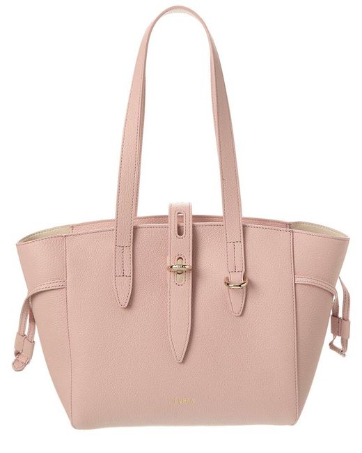 Furla Pink Net Small Leather Tote
