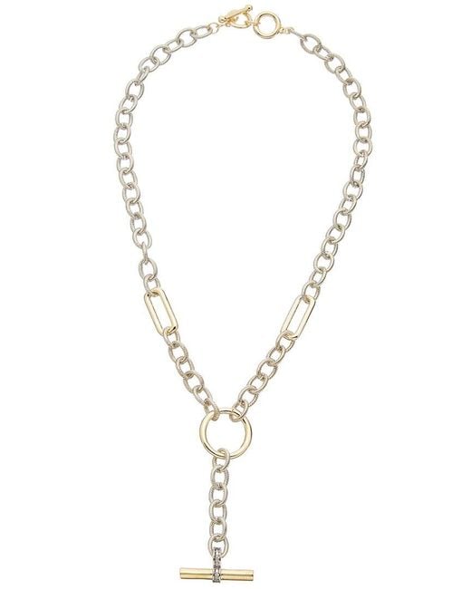 Juvell Metallic 18k Two-tone Plated Cz Twisted Cable Necklace