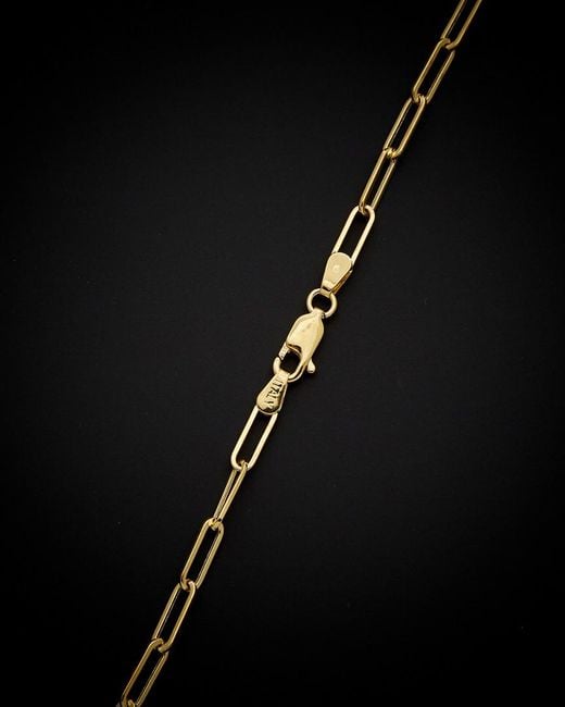 Italian Gold Black 14k Polished Paperclip 36in Necklace