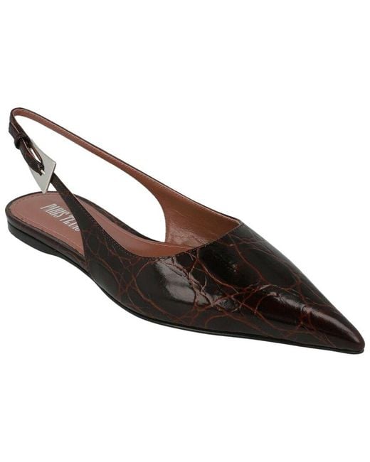 Paris Texas Brown Jessica Leather Slingback Flat