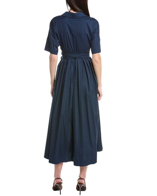 Max Mara Blue Sarah Maxi Wrap Dress
