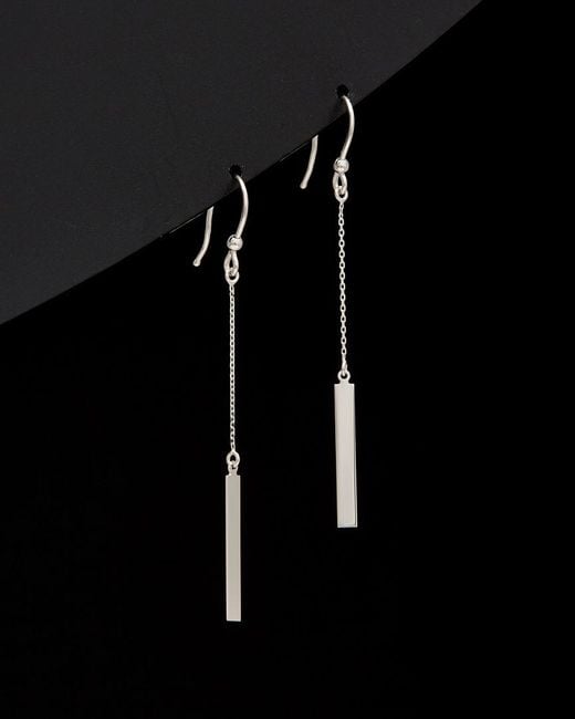 Italian Gold Black 14k Bar Drop Earrings