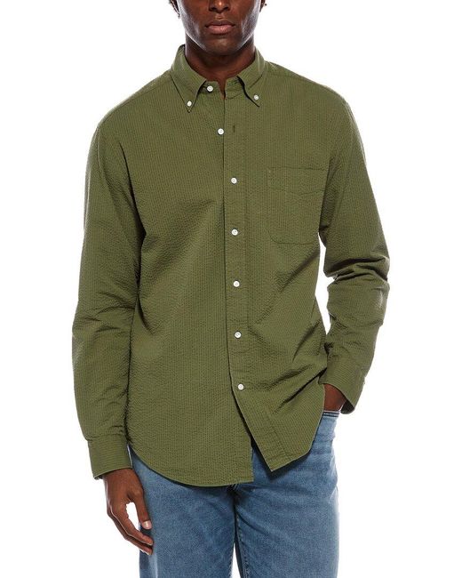 J.McLaughlin Green Collis Woven Shirt for men