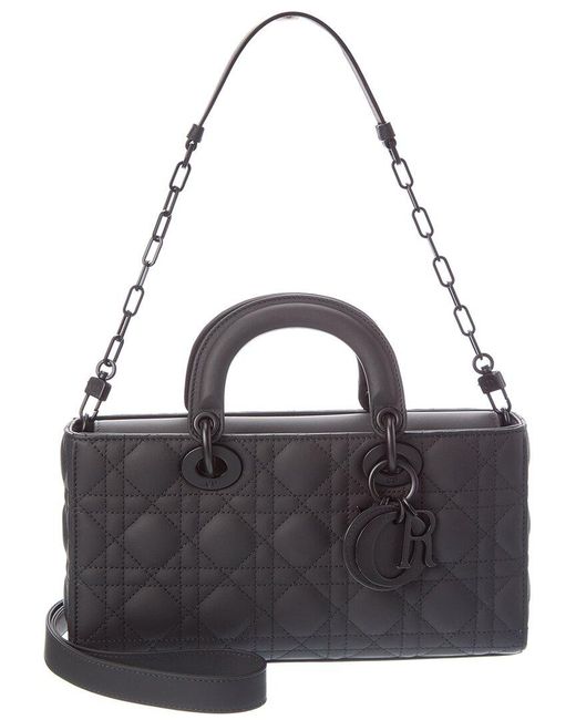 Dior Black Lady D-Joy Medium Quilted Leather Shoulder Bag