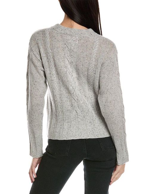 Brodie Cashmere Gray Lilly Cashmere Sweater