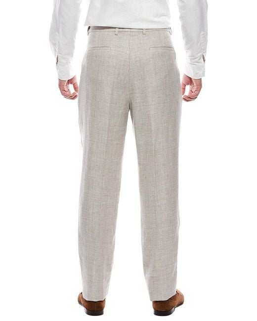 Brunello Cucinelli Gray Linen & Wool-Blend Trouser for men