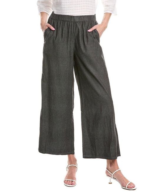 Eileen Fisher Gray Pull-On Wide Leg Pant