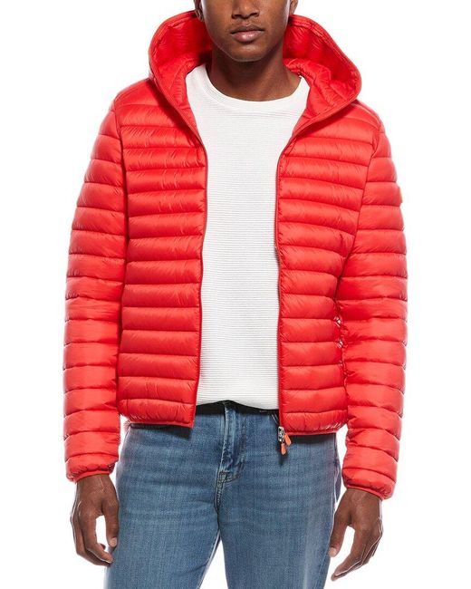 Save The Duck Red Donald Puffer Jacket for men