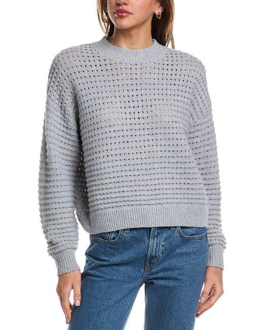 525 America Gray Mesh Stitch Sweater