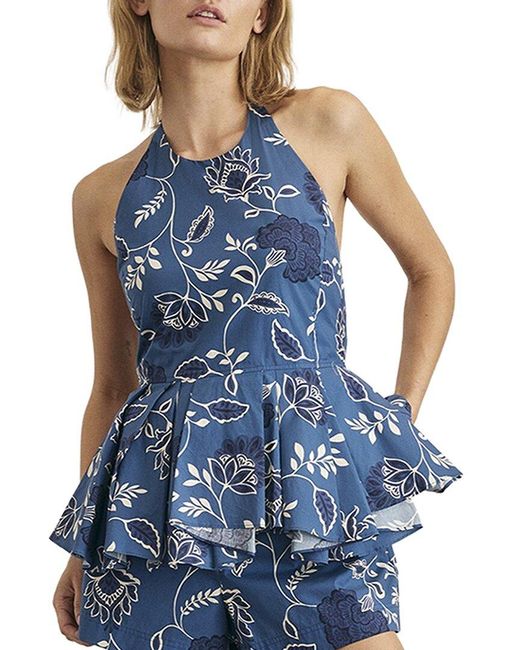 Tanya Taylor Blue Celeste Top