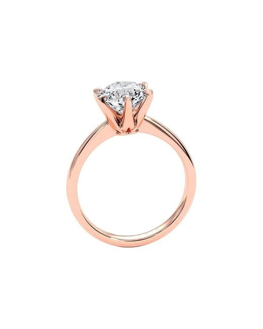 Lab Grown Diamonds White 14K Rose 3.14 Ct. Tw. Lab-Grown Diamond Ring