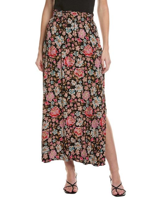 Saltwater Luxe Brown Printed Maxi Skirt