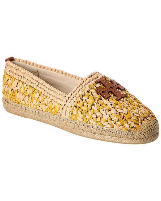 Tory Burch Brown Everly Crochet Raffia Espadrille
