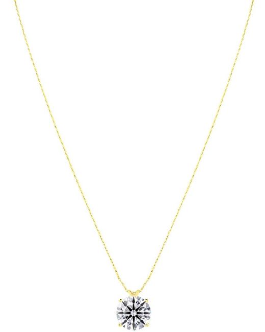 Lab Grown Diamonds Metallic 14K 5.00 Ct. Tw. Lab-Grown Diamond Solitaire Pendant