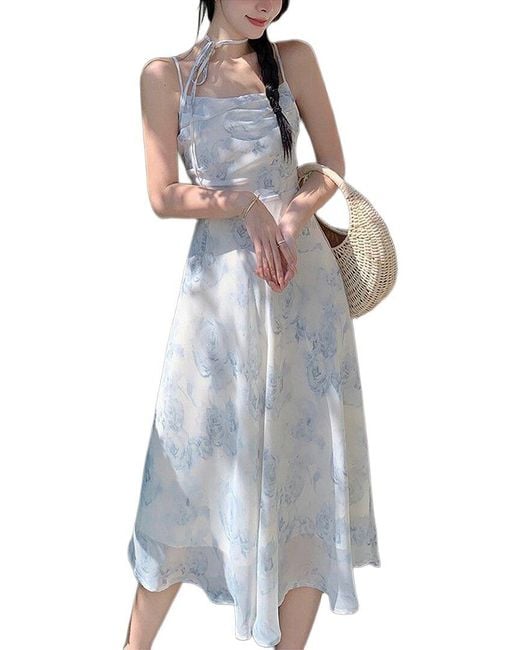 LEON GORI Blue Midi Dress