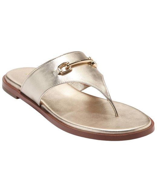 Cole Haan White Flynn Leather Thong Sandal