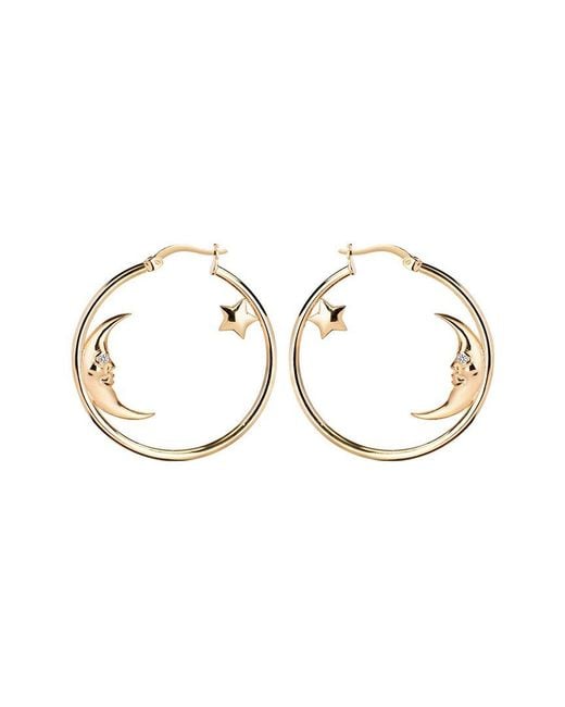 Gabi Rielle Metallic 14k Over Silver Cz Moonlit Hoops