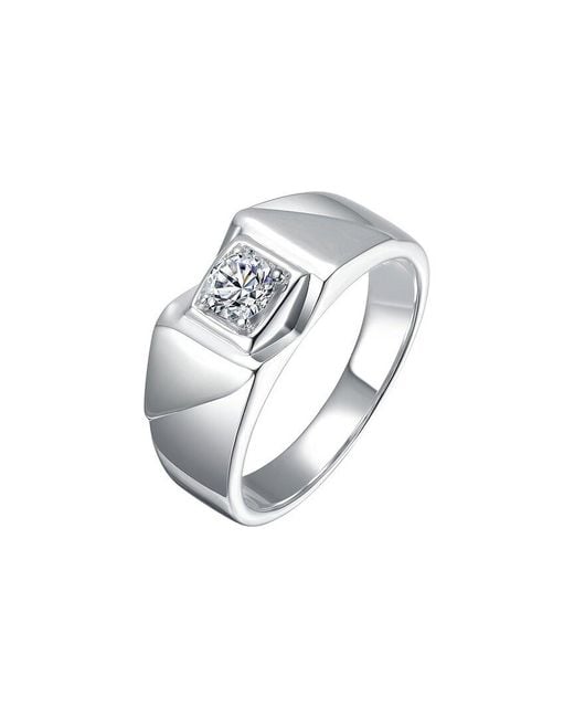 Genevive Jewelry White Rachel Glauber Plated Cz Ring for men