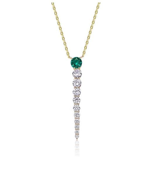 Genevive Jewelry White 14k Over Silver Cz Necklace