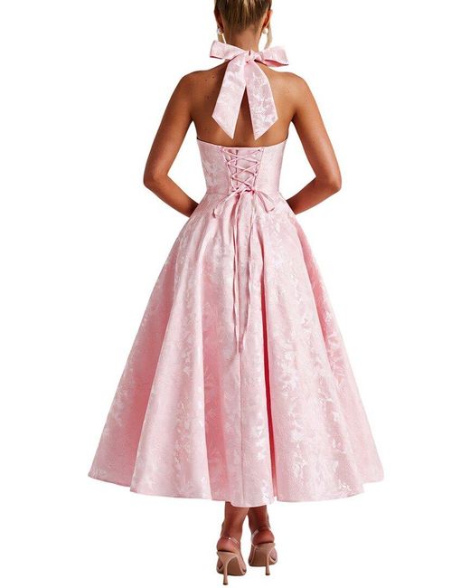 Linda Charm Pink Midi Dress