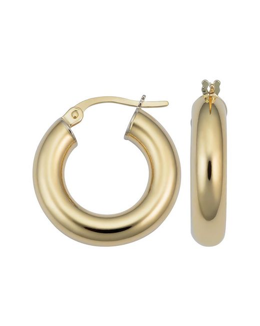 Italian Gold Metallic 14k Polished Hoops