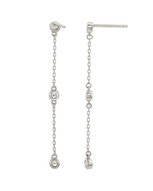 Suzy Levian White 14k 0.80 Ct. Tw. Diamond Station Earrings