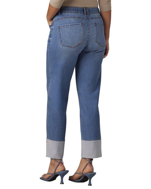 Wit & Wisdom Blue Mid High Rise Round Up Boyfriend Jean