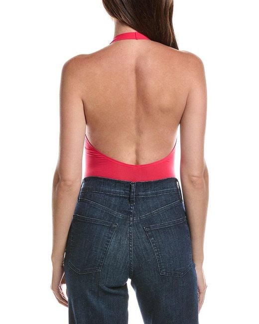 Commando Red Commando Bb Deep Plunge Halter Bodysuit