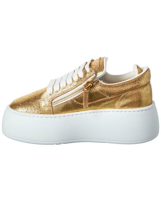Giuseppe Zanotti Metallic Alma Leather Platform Sneaker