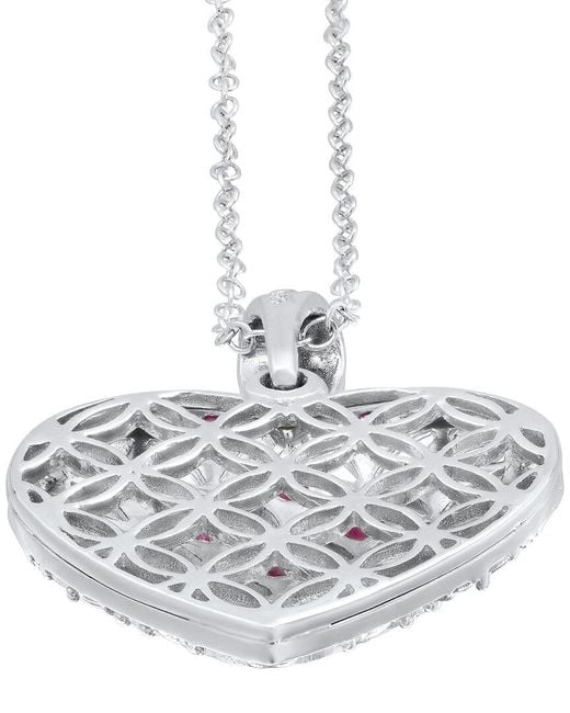 MaxColor White Ruby Pendant Necklace