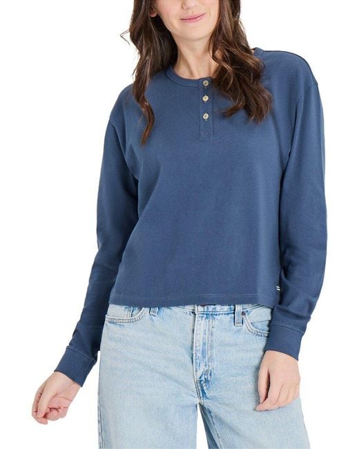 Life Is Good. Blue Long Sleeve Boxy Crusher T-Shirt