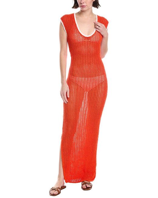 La Porte Red Halse Window Pane Dress