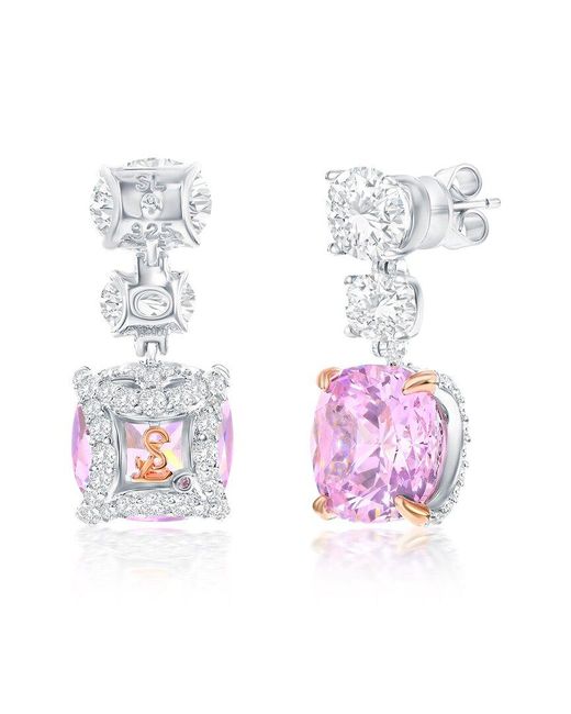 Suzy Levian CZ Jewelry White Suzy Levian Gala Collection Cz Dangle Earrings