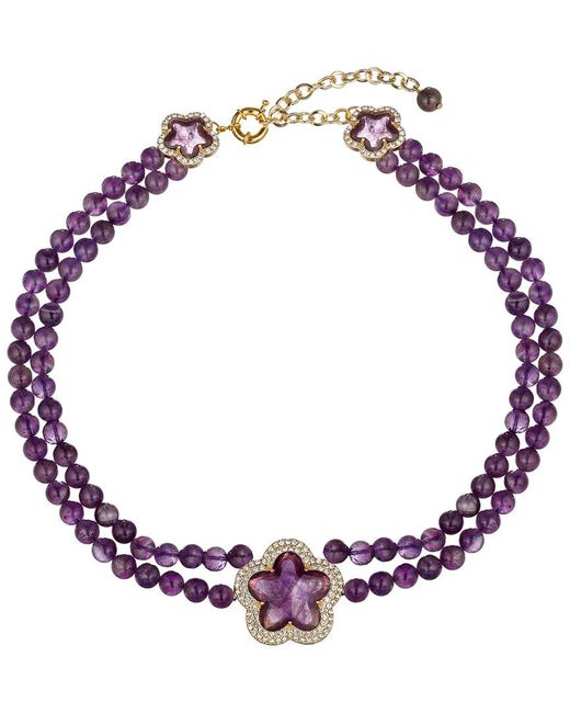 Eye Candy LA Purple The Luxe Collection Cz Elizabeth Necklace