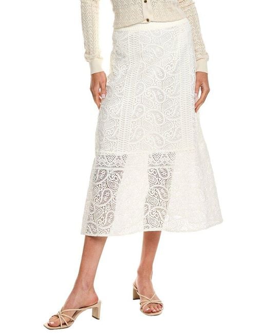 Ba&sh White Midi Skirt