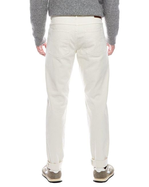 Brunello Cucinelli White Slim Fit T-Shirt for men