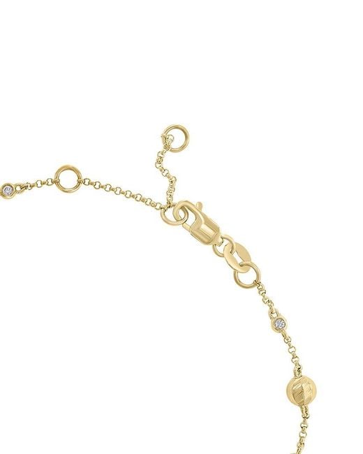 Effy Fine Jewelry Metallic 14K 0.07 Ct. Tw. Diamond & 7.5Mm Pearl Bracelet