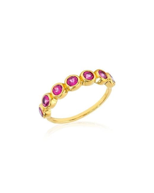 TIRAMISU White 14K Over 1.03 Ct. Tw. Rhodolite Garnet Ring