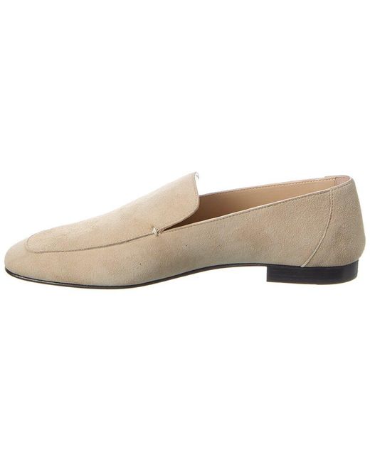 Le Monde Beryl White Suede Penny Loafer Flats