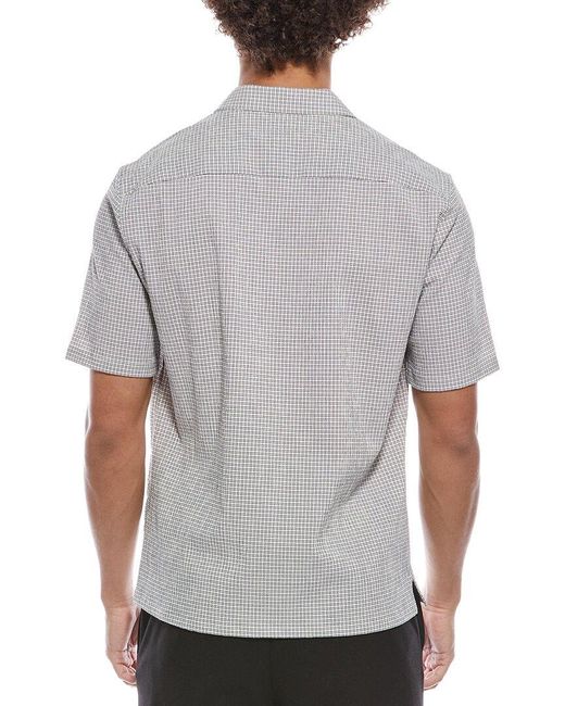 Theory Gray Daze Micro Seersucker Shirt for men