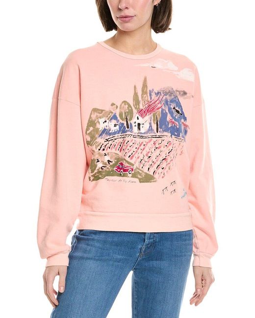 Mother Pink The Drop Square Sweatshirt