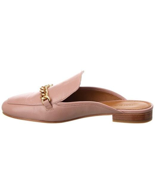 Tory Burch Pink Mini Benton Leather Loafer Slide