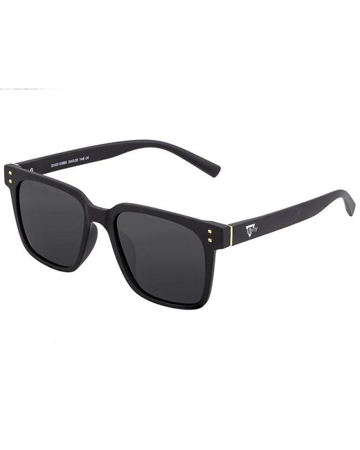 Sixty One Black Unisex Capri 54mm Polarized Sunglasses