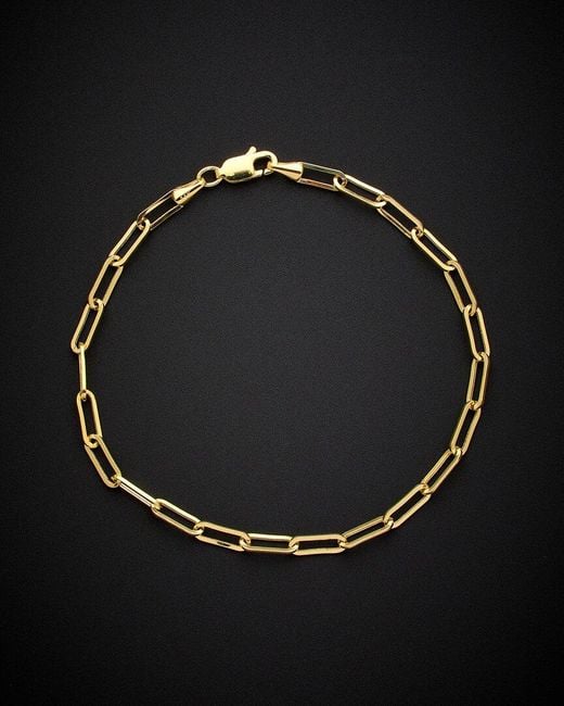 Italian Gold Black 14k Paperclip Chain Bracelet