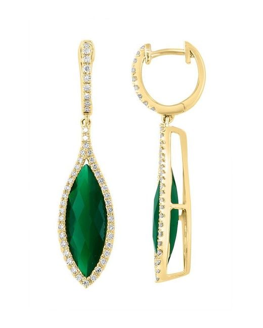 Effy Fine Jewelry White 14K 4.43 Ct. Tw. Diamond & Onyx Earrings
