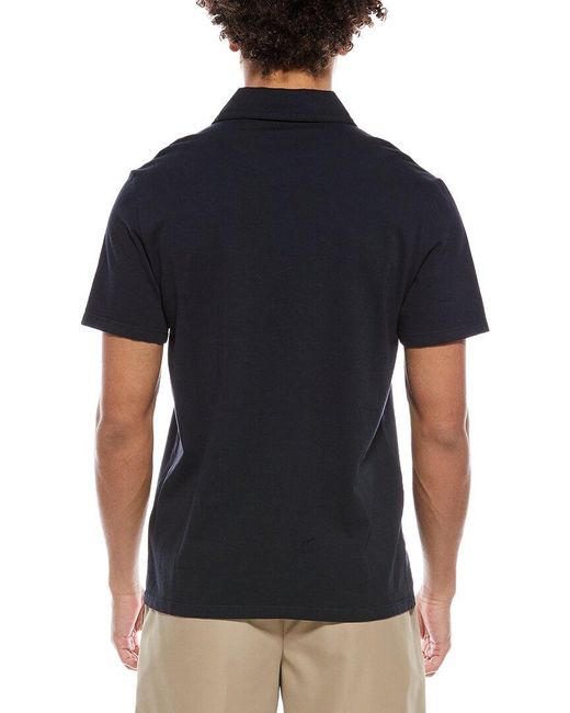 Vince Black Garment Dye Polo Shirt for men