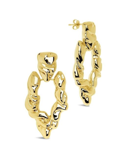 Sterling Forever Metallic Tali Molten Metal Chunky Drop Earrings